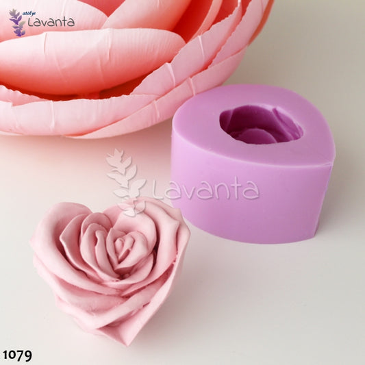 Kalp Gül Silikon Kalıbı