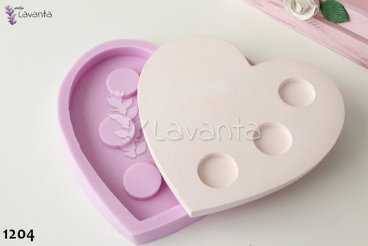 Kalp Tabanlıklı Mumluk Silikon Kalıbı