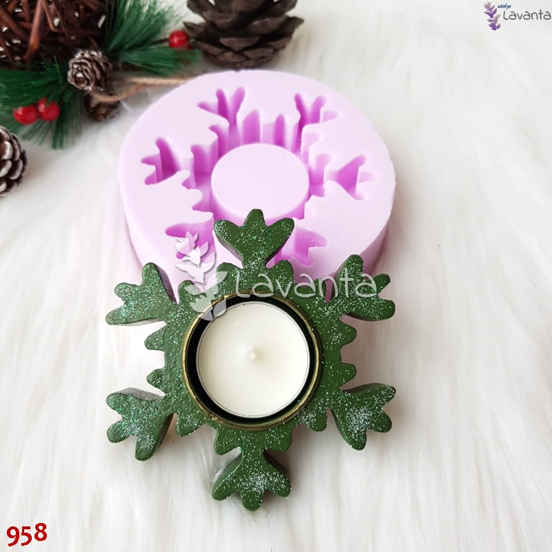 Kar Tanesi Mumluk Silikon Kalıbı