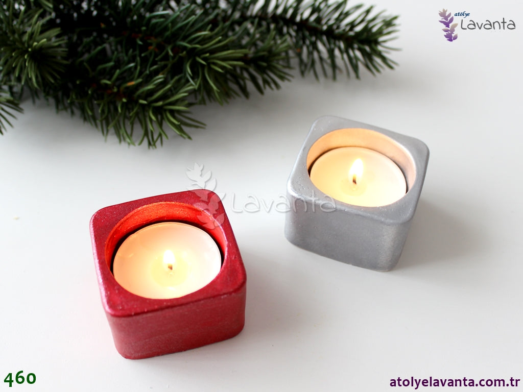 Kare Yılbaşı Mumluk Silikon Kalıbı