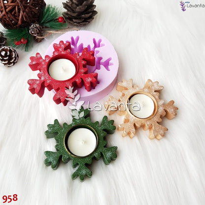 Kar Tanesi Mumluk Silikon Kalıbı