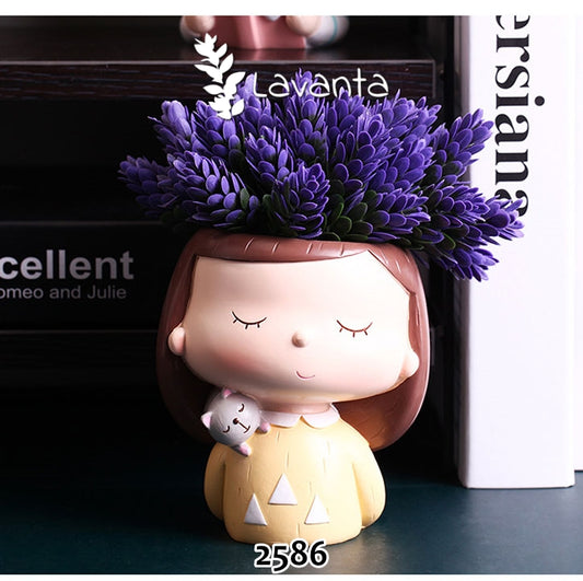 Kedili Kız Saksı Kalıbı