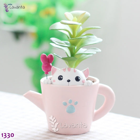 Kedili Saksı Silikon Kalıbı