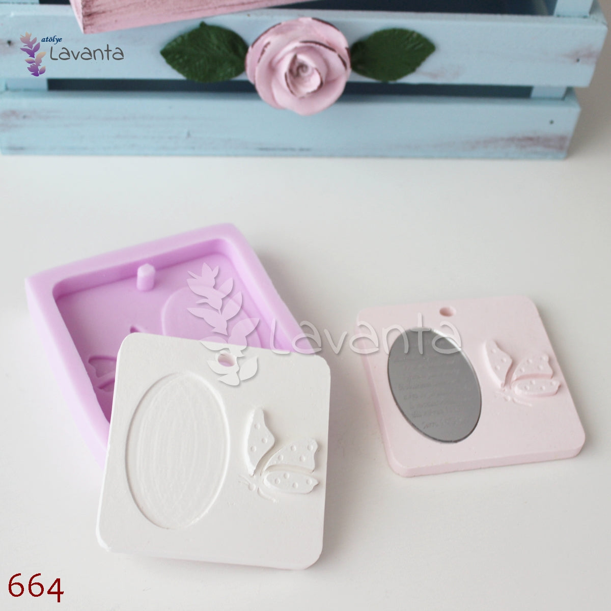 Kelebek Detaylı Tabanlık Silikon Kalıbı