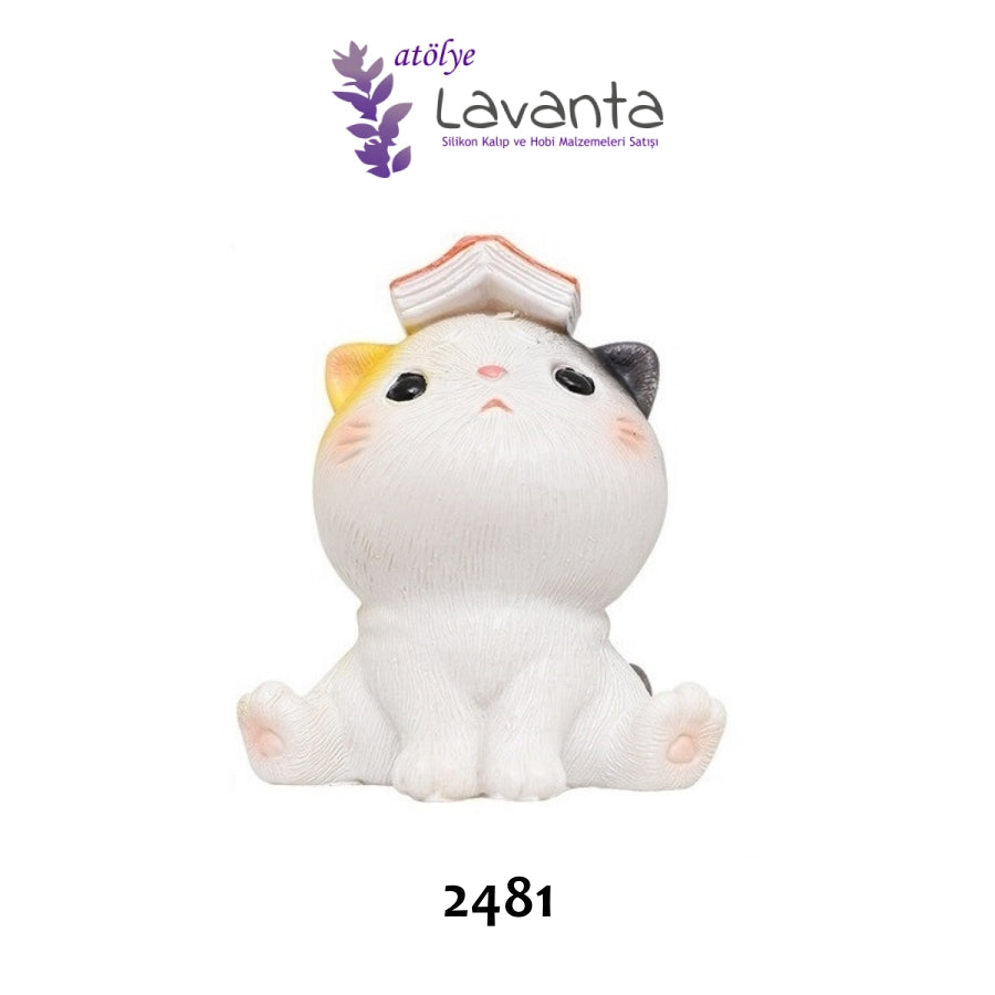 Kitapçı Kedicik Silikon Kalıbı