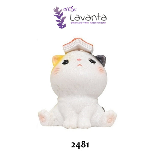 Kitapçı Kedicik Silikon Kalıbı