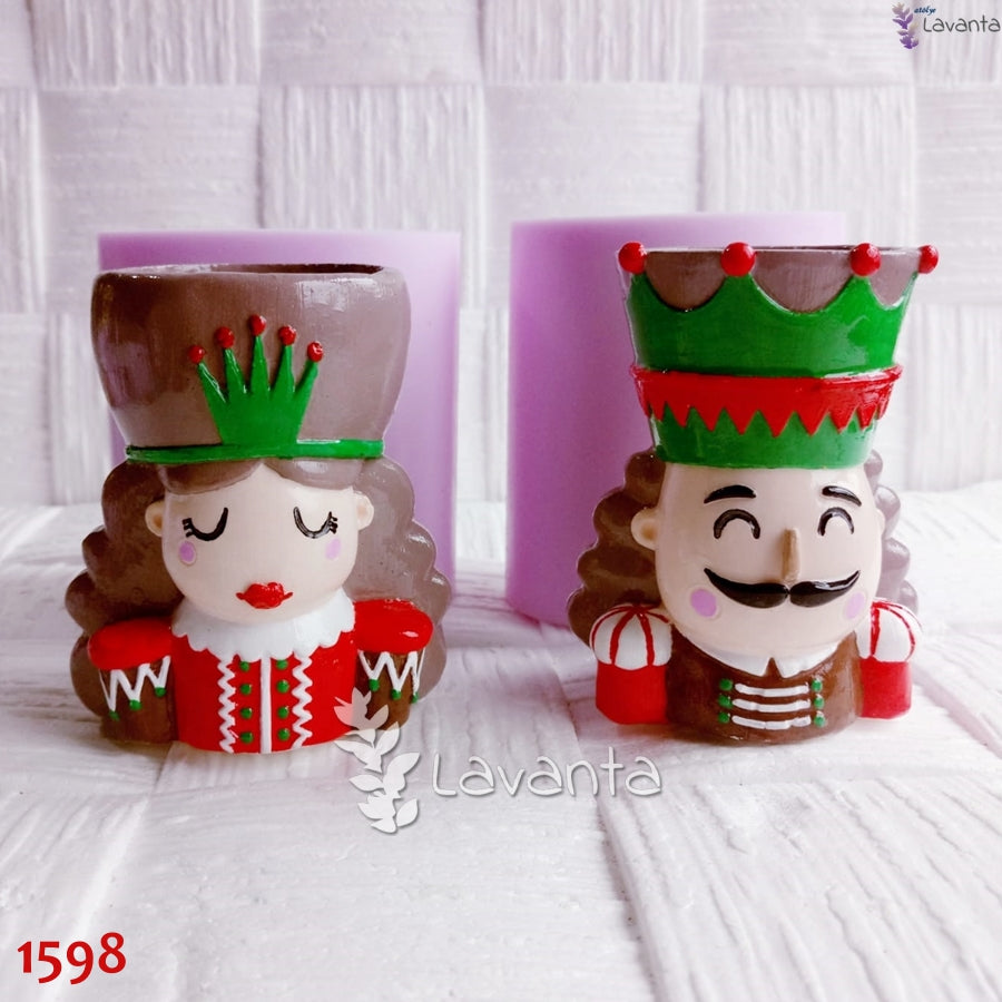 Kral ve Kraliçe Saksı Seti Silikon Kalıbı