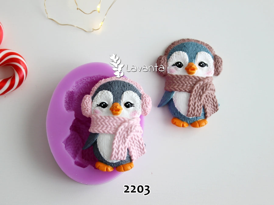 Kulaklıklı Penguen Silikon Kalıbı