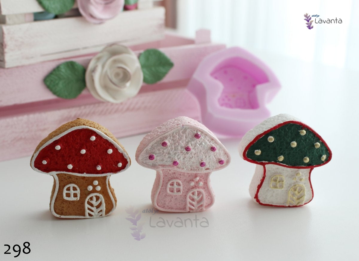 Kurabiye Mantar Ev Silikon Kalıbı