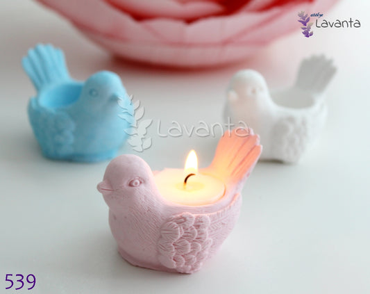 Kuş Tealight Mumluk Silikon Kalıbı