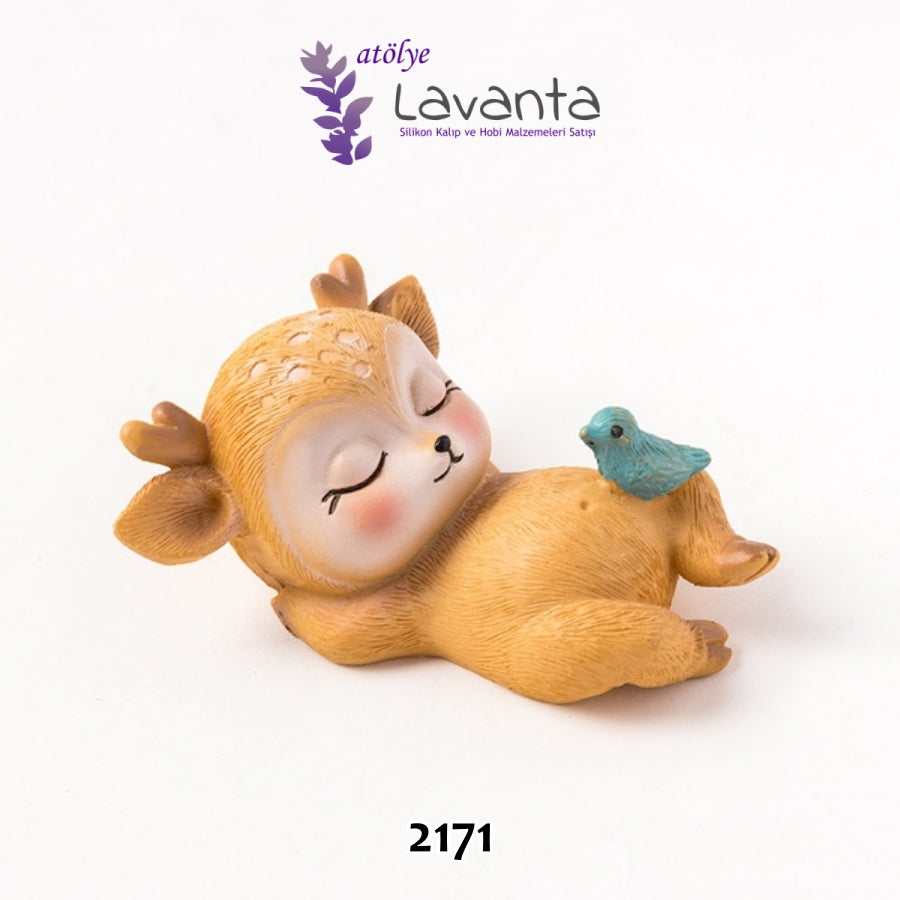 Kuşlu Bebek Geyik Silikon Kalıbı