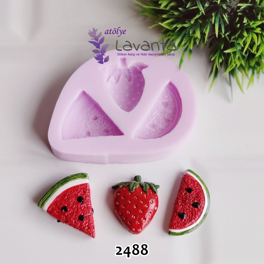 Magnetlik Karpuz ve Çilek Silikon Kalıbı