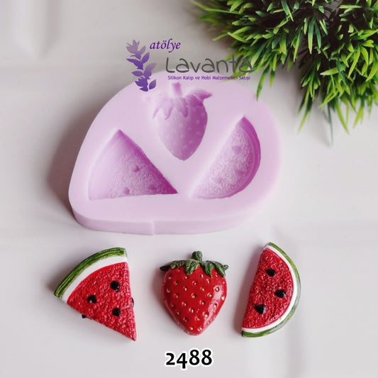 Magnetlik Karpuz ve Çilek Silikon Kalıbı