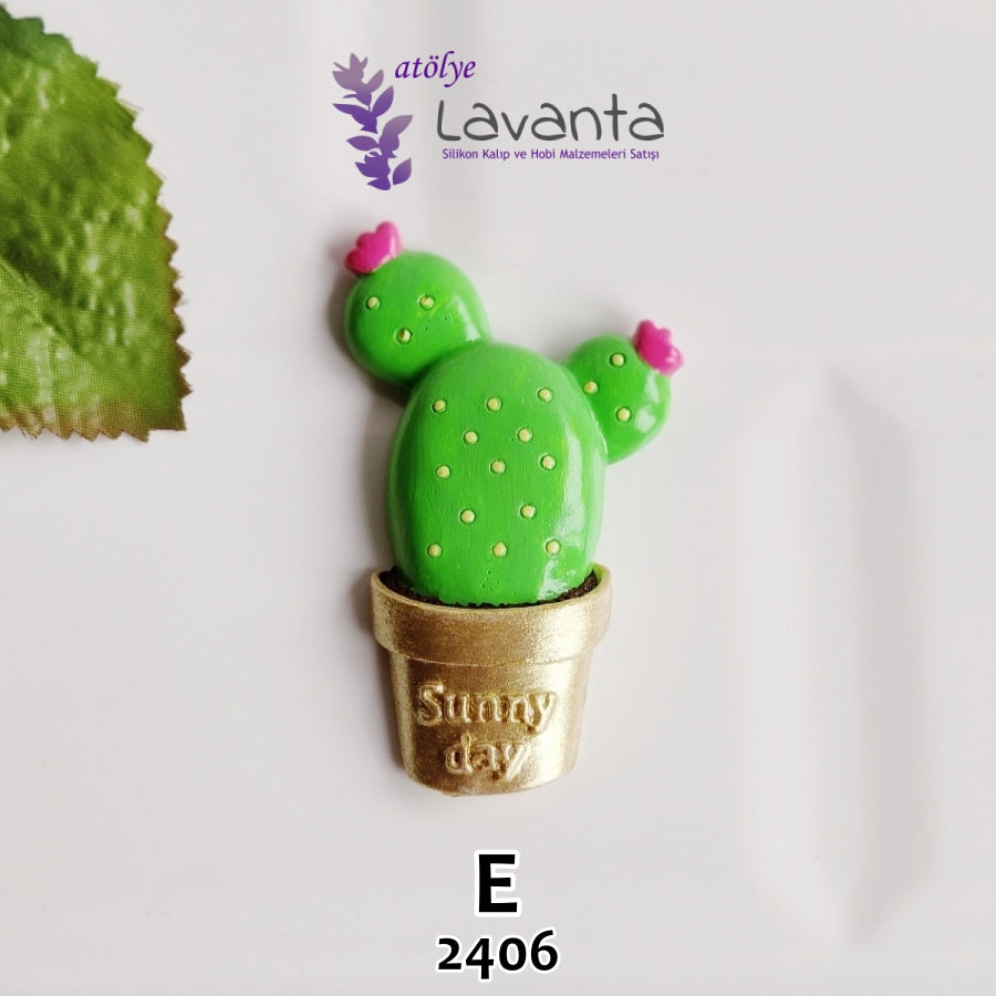 Magnetlik Saksıda Kaktüs Kalıbı