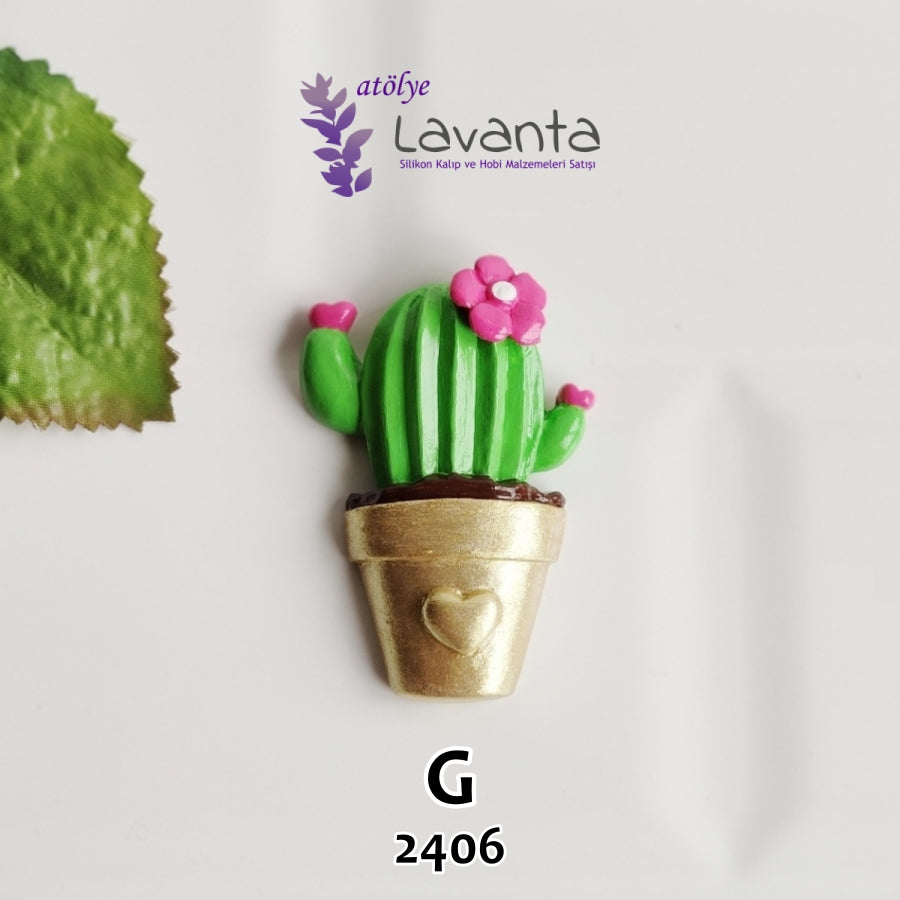 Magnetlik Saksıda Kaktüs Kalıbı