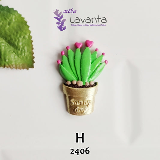 Magnetlik Saksıda Kaktüs Kalıbı