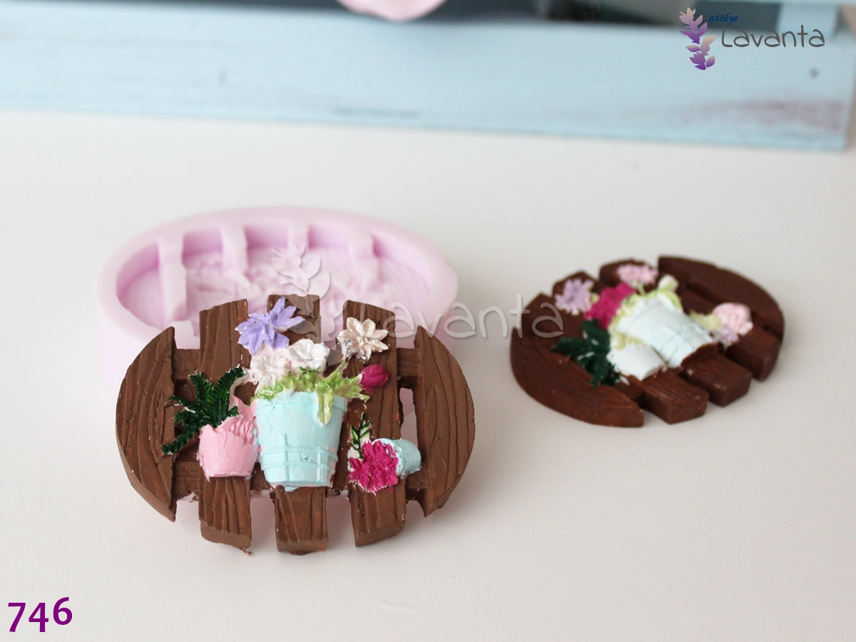 Magnetlik Saksıda Çiçekler Silikon Kalıbı