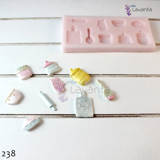 Mini Mutfak Objeleri Silikon Kalıbı