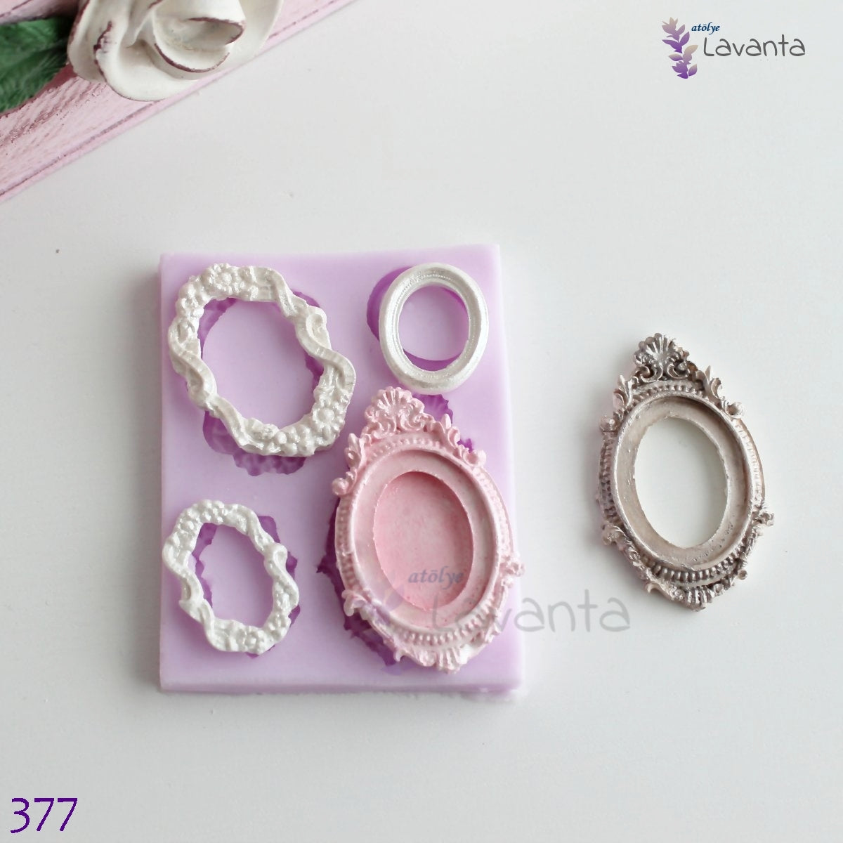 Minik Dörtlü Çerçeveler Kokulu Taş Kalıbı