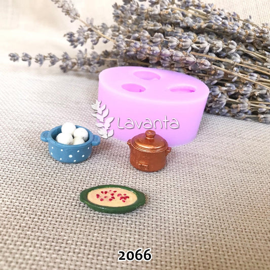 Minyatür Tencere Seti Silikon Kalıbı