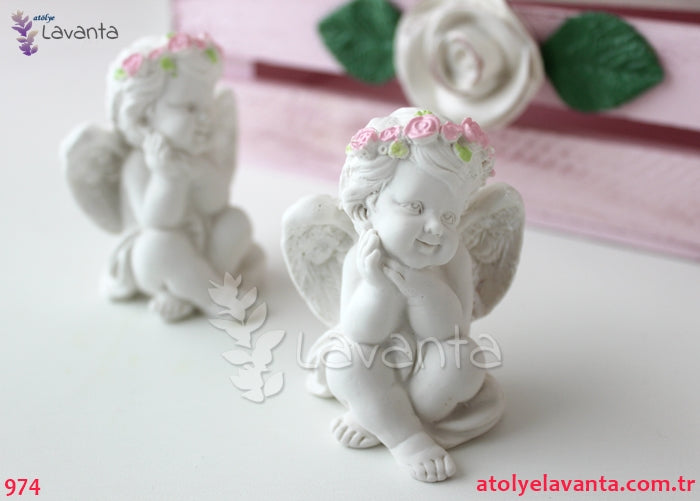 Oturan Sevimli Melek Silikon Kalıbı