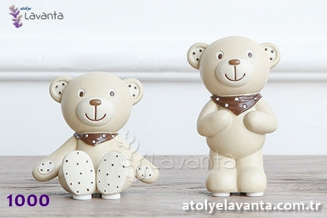 Oturan ve Ayakta Duran Ayıcık Seti Silikon Kalıbı