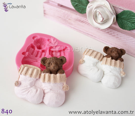 Patik İçinde Ayıcık Silikon Kalıbı