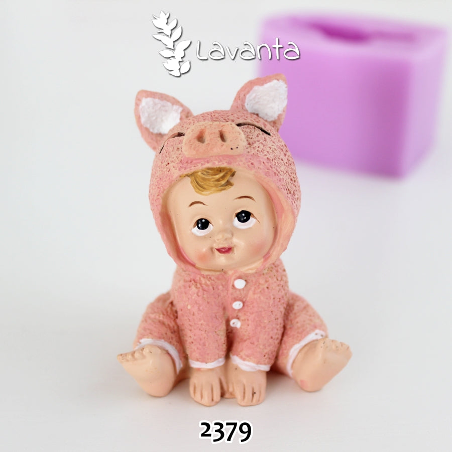 Pig Kapüşonlu Bebek Kalıbı