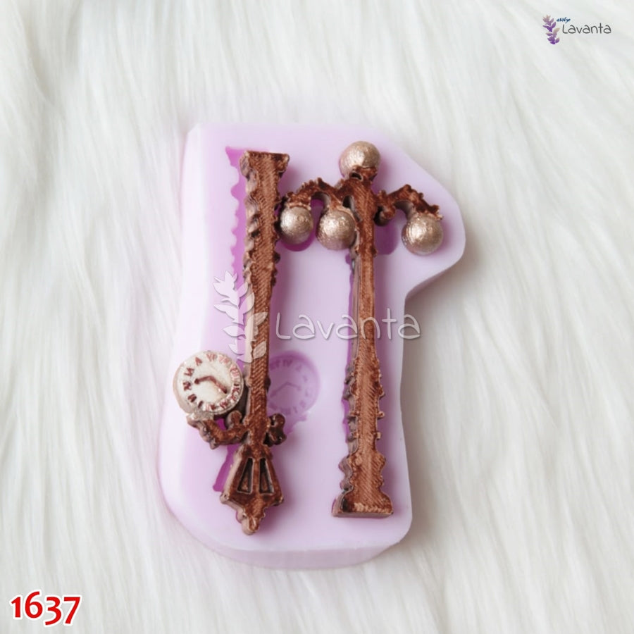 Saatli Sokak Lambası Kokulu Taş Silikon Kalıbı