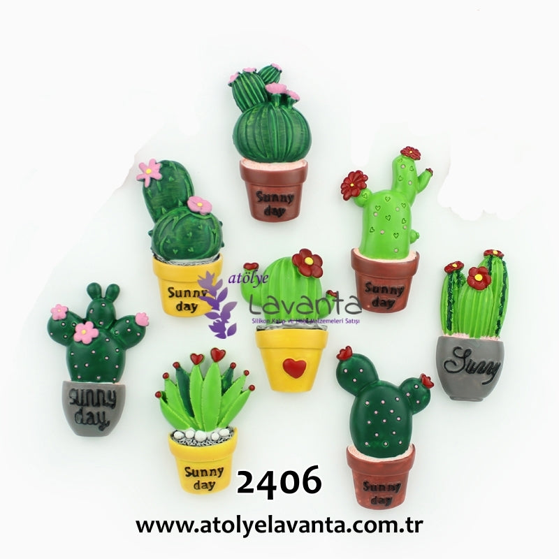 Saksıda Kaktüs Set Magnetlik Kalıbı