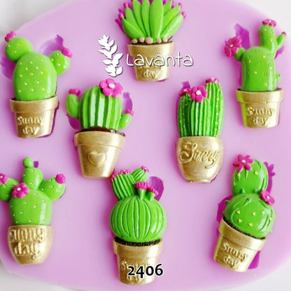 Saksıda Kaktüs Set Magnetlik Kalıbı