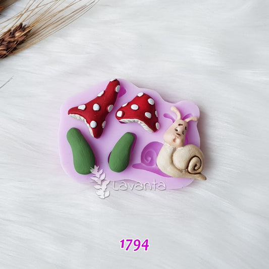 Salyangoz ve Mantarlar Kokulu Taş Kalıbı