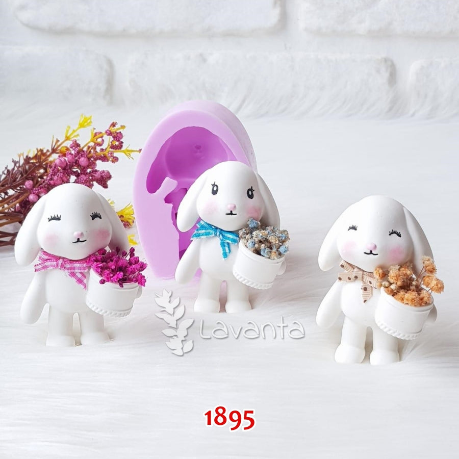 Sepetli Tavşan Pano Kokulu Taş Kalıbı