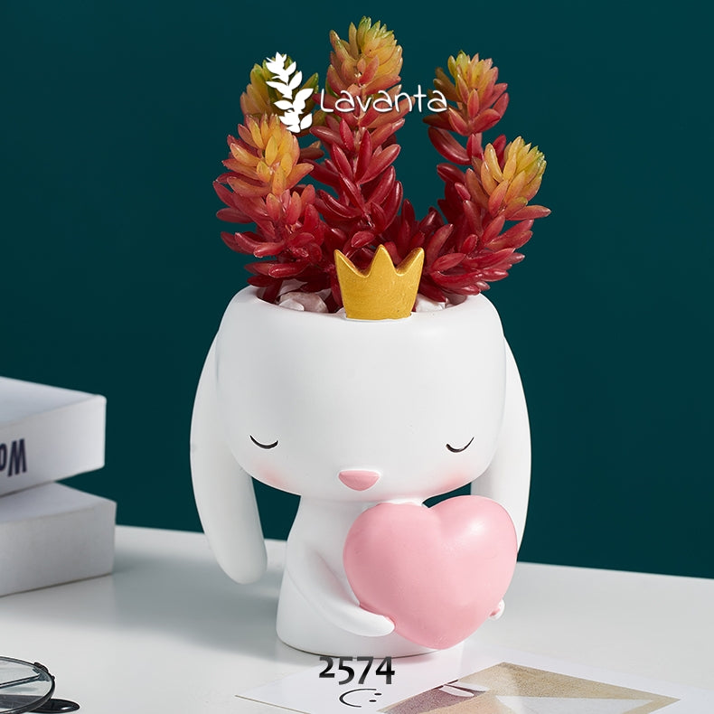 Taçlı Tavşan Saksı Kalıbı