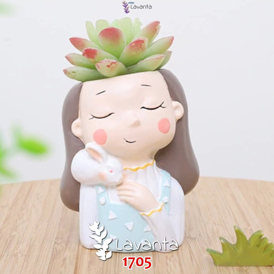 Tavşanlı Kız Saksı Silikon Kalıbı