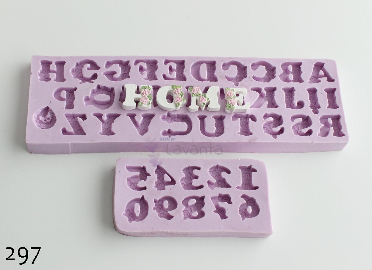 Vintage Harf ve Sayı Seti Silikon Kalıbı