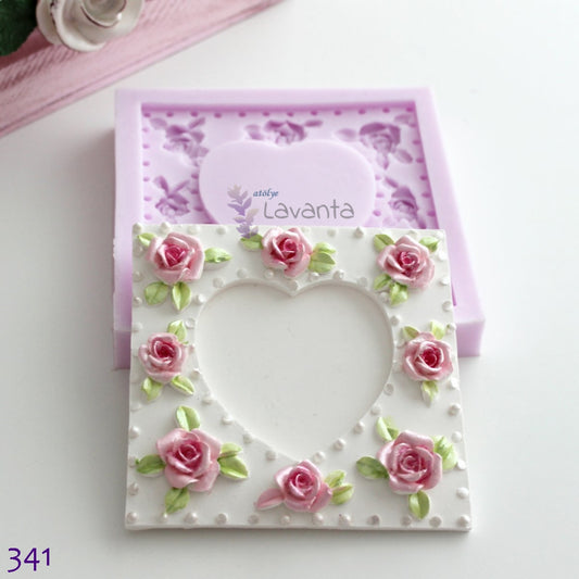 Vintage Kalp Çerçeve Silikon Kalıbı