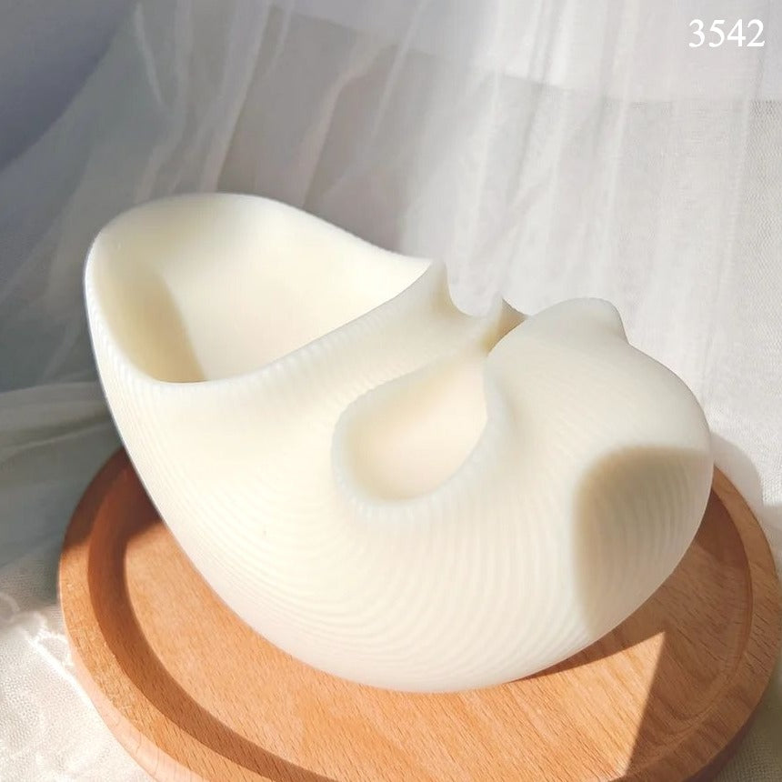 Dalgalı Geometrik Şekilli Mum Kalıbı