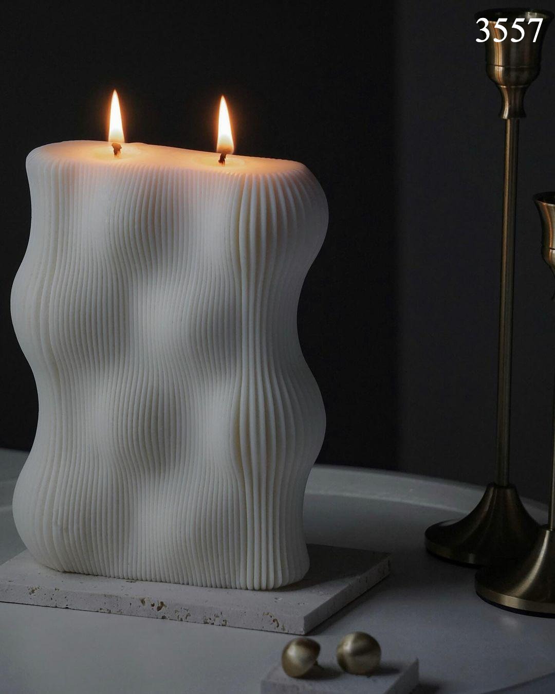 Düzensiz Çizgili Büyük Silikon Mum Kalıbı