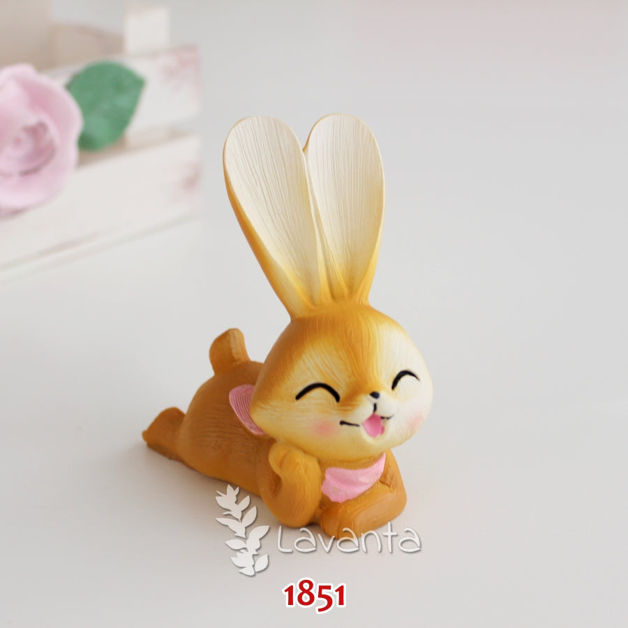 Yatan Fularlı Tavşan Biblo Silikon Kalıbı