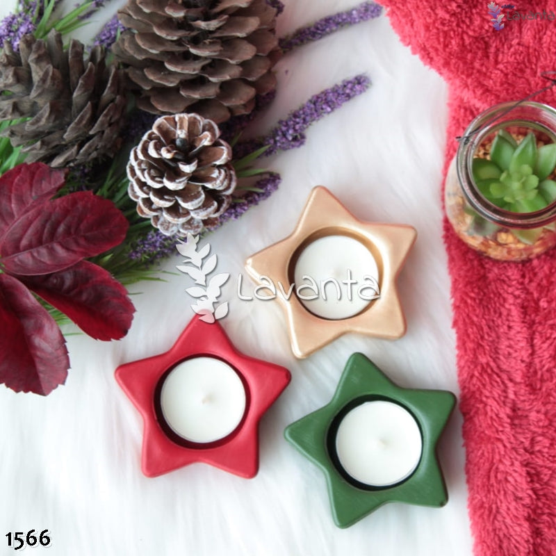 Yılbaşı Yıldız Mumluk Silikon Kalıbı
