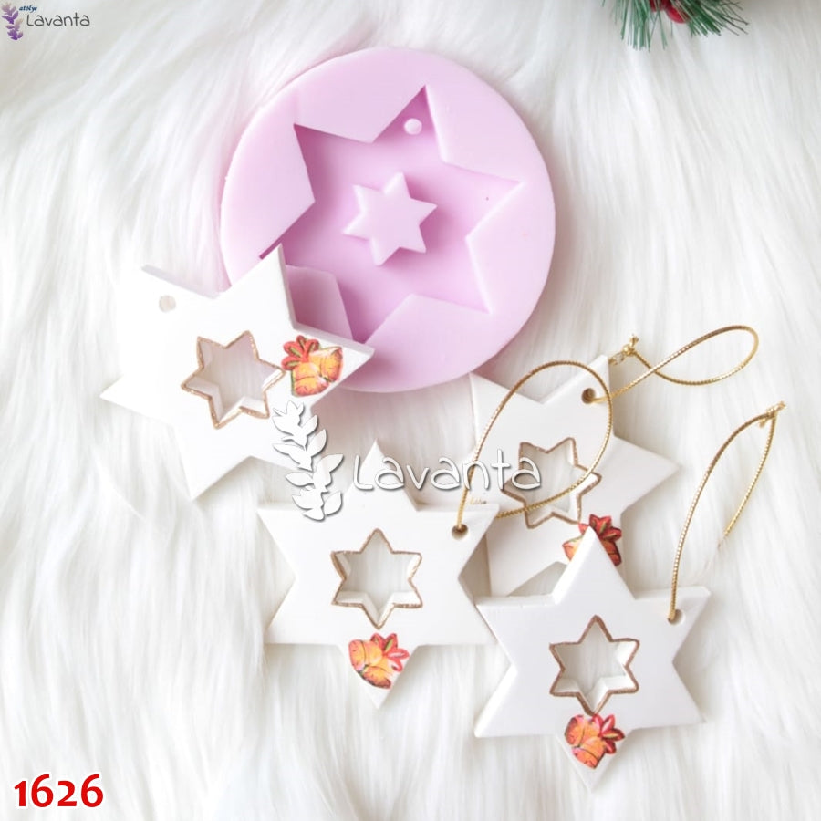 Yıldız İçinde Yıldız Kokulu Taş Silikon Kalıbı