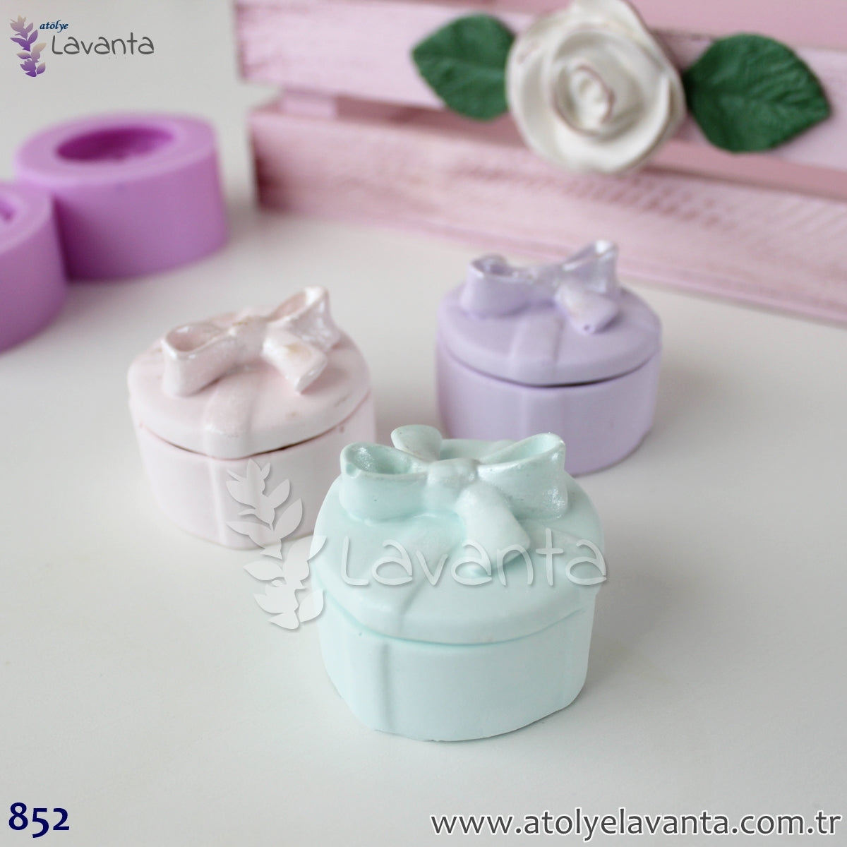 Yuvarlak Fiyonklu Kutu Kokulu Taş Silikon Kalıbı