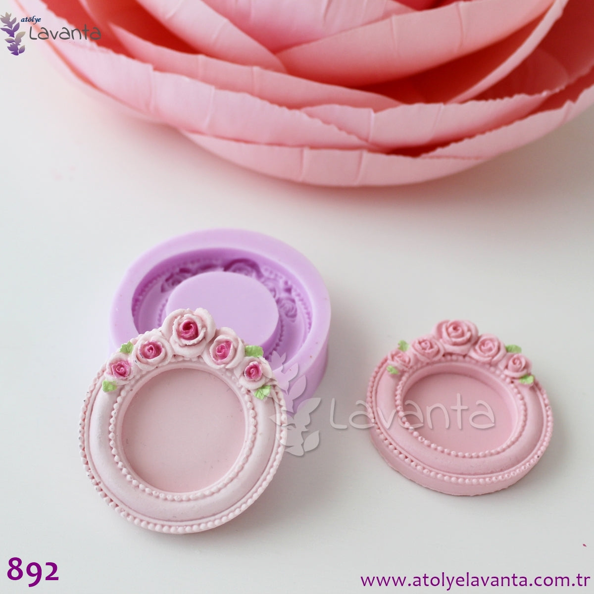 Yuvarlak Güllü Magnetlik Çerçeve Silikon Kalıbı