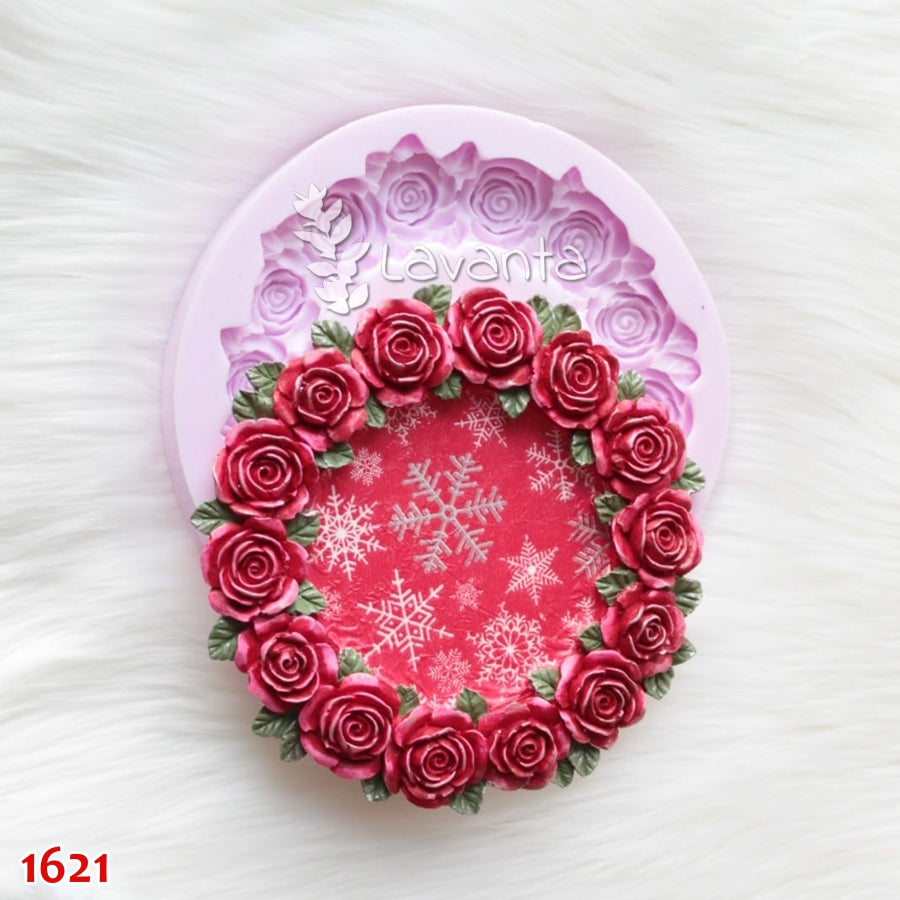 Yuvarlak Güllü Çerçeve Silikon Kalıbı