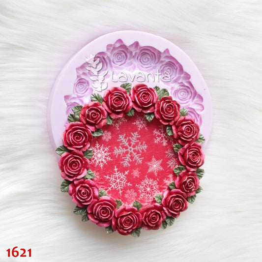 Yuvarlak Güllü Çerçeve Silikon Kalıbı