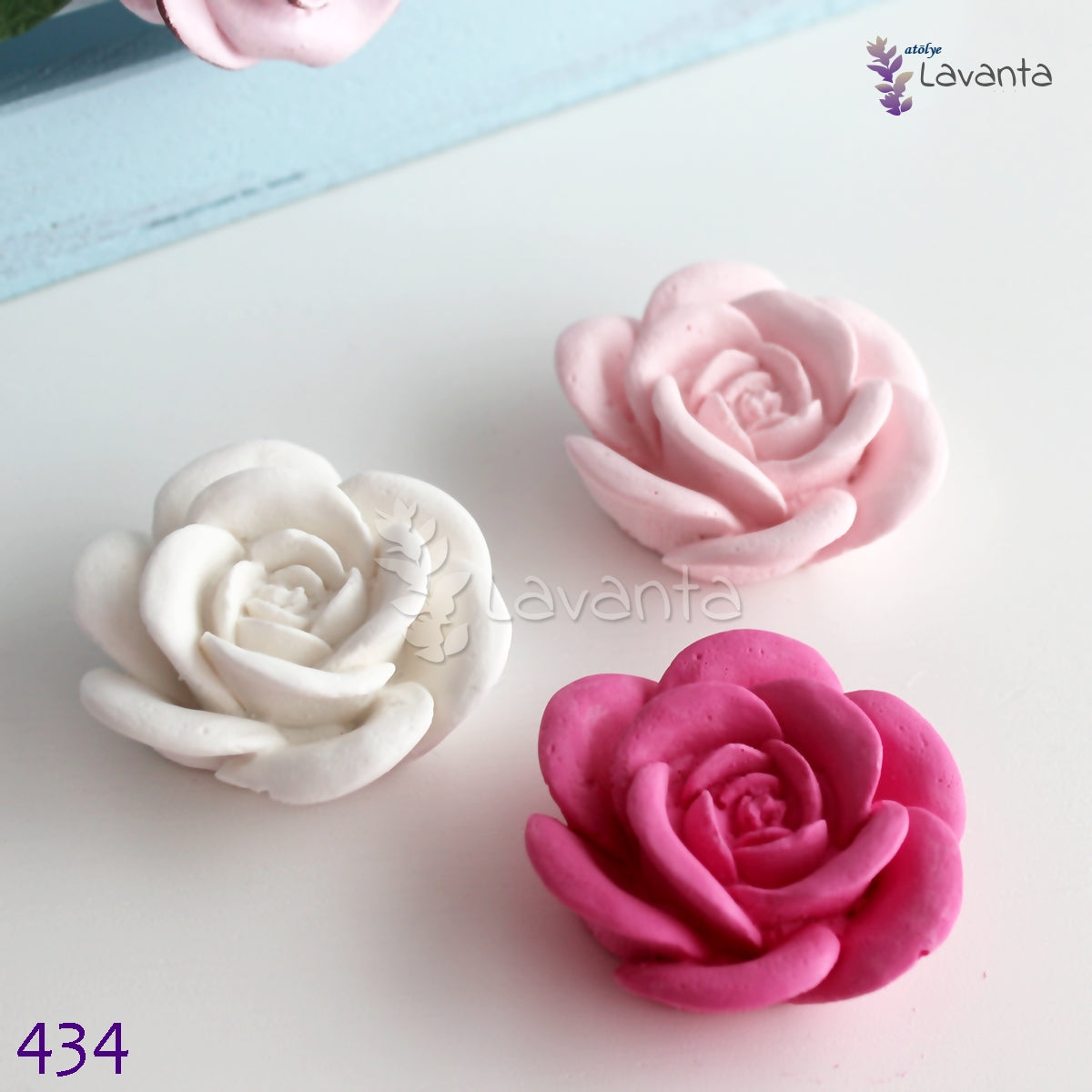 Açmış Gül Kokulu Taş Silikon Kalıbı