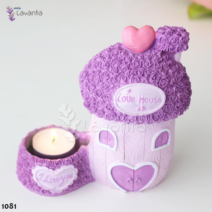 Aşk Evi Mumluk Silikon Kalıbı