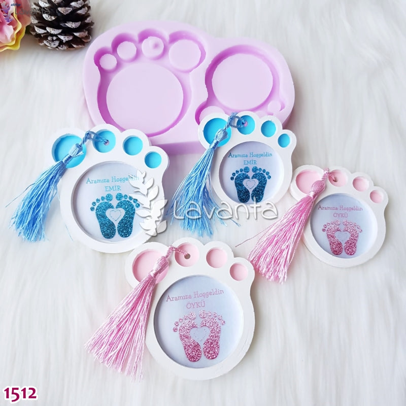 Ayak İzi İkili Çerçeve Silikon Kalıbı