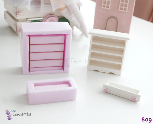 Kalp Çekmeceli Şifonyer Silikon Kalıbı